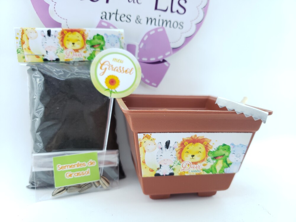 Kit Jardim Plantio Ecológico Safari Aquarela