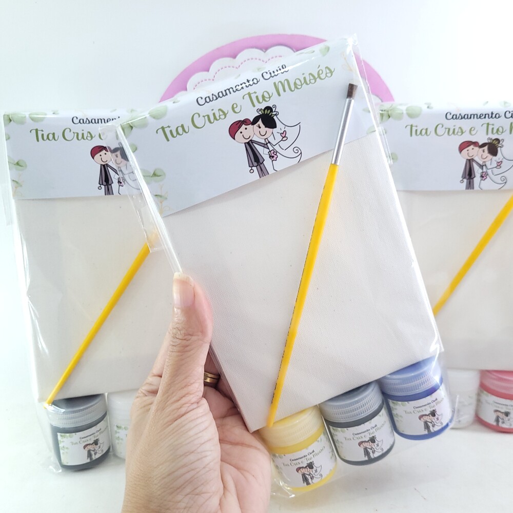 Kit Pintura Lembrancinha Daminha e Pajens Casamento