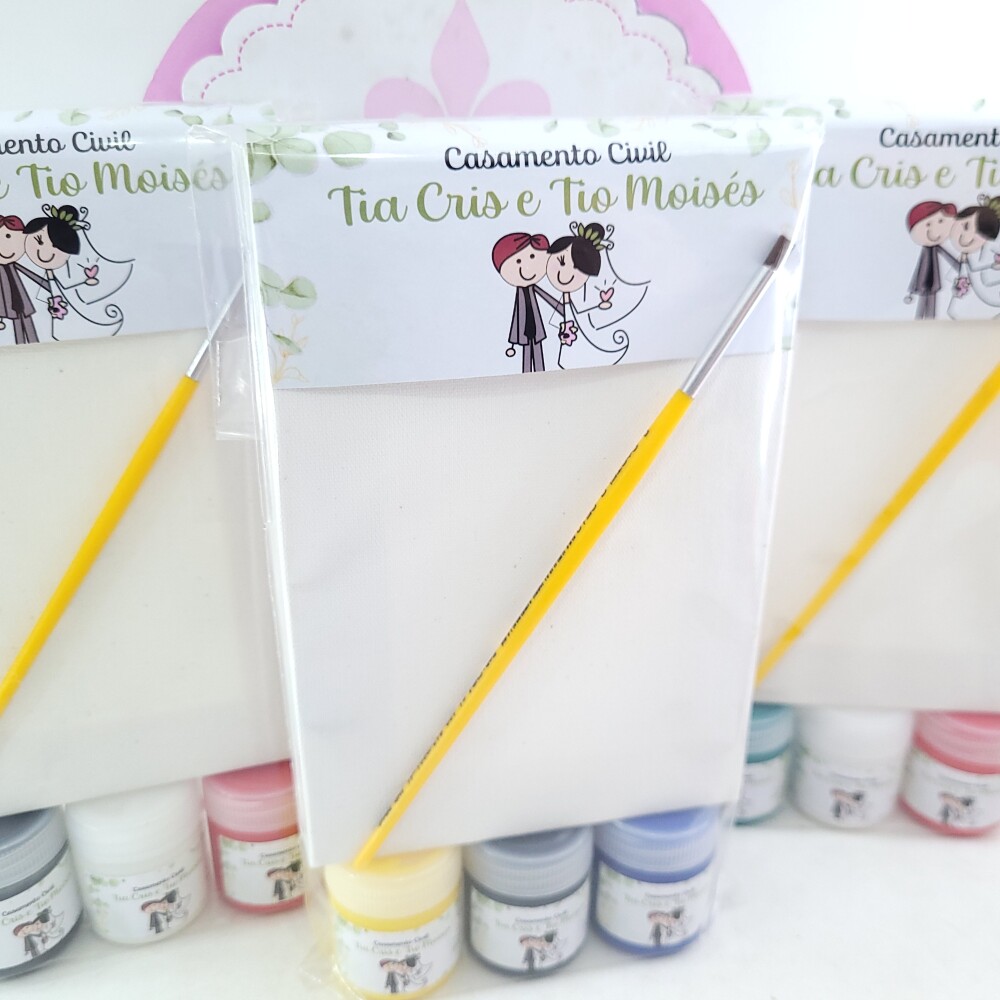 Kit Pintura Lembrancinha Daminha e Pajens Casamento