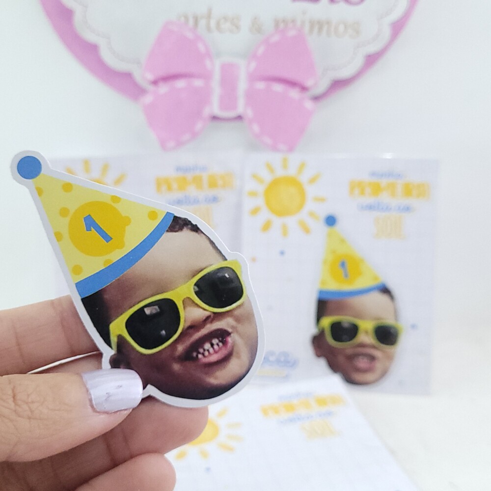 Lembrancinha Volta ao Sol Imã de Geladeira Personalizado Menino 