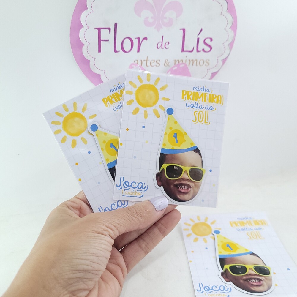 Lembrancinha Volta ao Sol Imã de Geladeira Personalizado Menino 