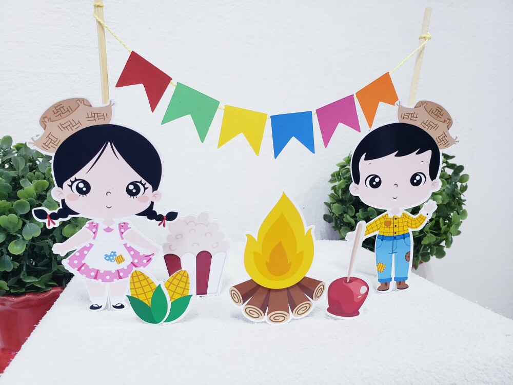 Topo de Bolo Festa Junina Cake Topper Arraiá