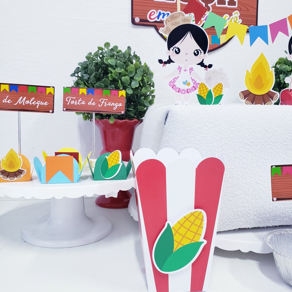 Kit Festa Junina em Casa Arraiá Personalizado Pescaria