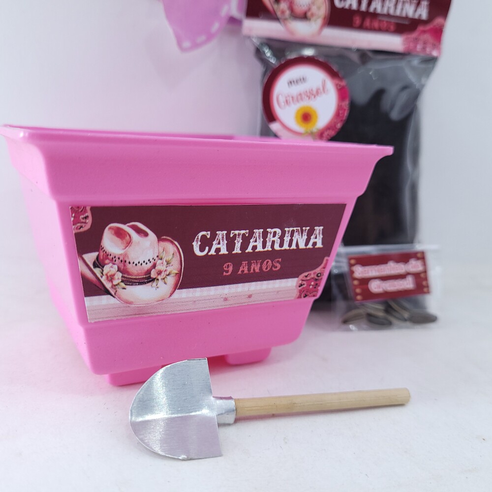 Kit Plantio Festa Boiadeira Lembrancinha Fazendinha Rosa