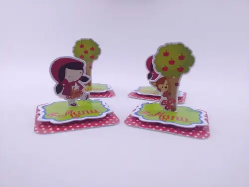 Aplique Caixinha 5cm Chapeuzinho 3d