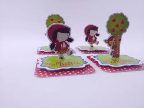 Aplique Caixinha 5cm Chapeuzinho 3d