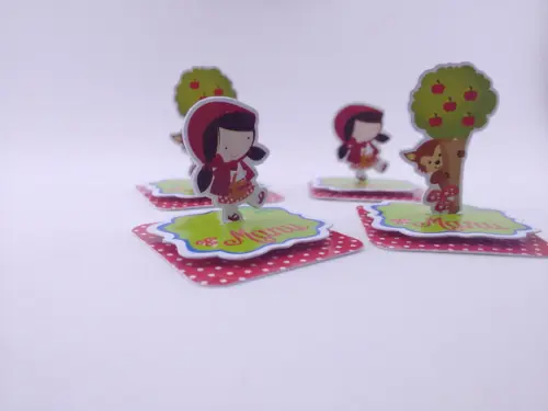 Aplique Caixinha 5cm Chapeuzinho 3d