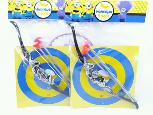 Arco e Flecha Personalizado Lembrancinha Minions