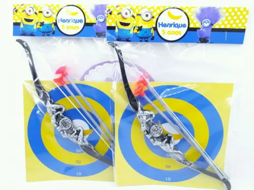 Arco e Flecha Personalizado Lembrancinha Minions