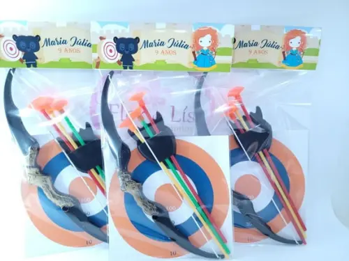Arco e Flecha Personalizado Valente Mérida Lembrancinha