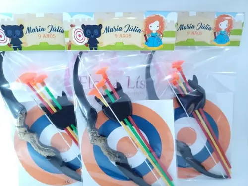 Arco e Flecha Personalizado Valente Mérida Lembrancinha