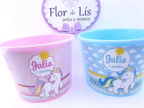 Balde de Pipoca 1,5l Unicórnio