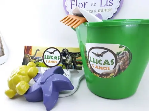 Balde de Praia Personalizado Dinossauro