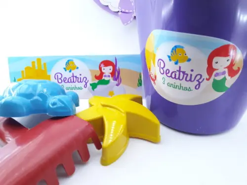 Baldinho de Praia Ariel Cute - 6 Itens