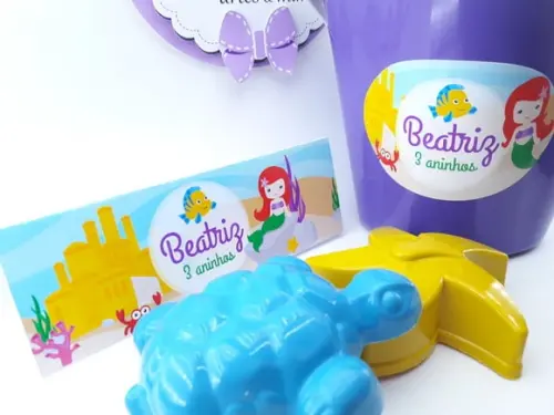 Baldinho de Praia Ariel Cute - 6 Itens