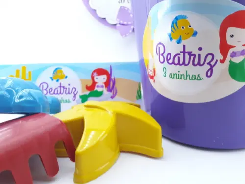 Baldinho de Praia Ariel Cute - 6 Itens