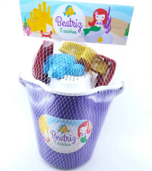 Baldinho de Praia Ariel Cute - 6 Itens