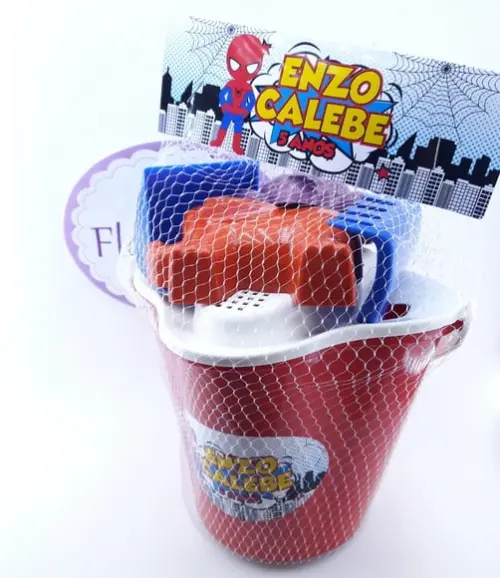 Baldinho de Praia Homem Aranha - 6 Itens