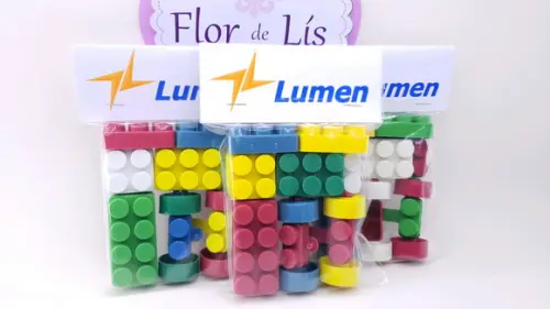 Blocos de Montar Lego Brinde Dia das Crianças Logo Empresa