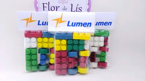 Blocos de Montar Lego Brinde Dia das Crianças Logo Empresa