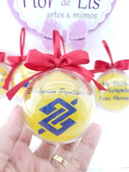 Bola de Natal Empresa com Logo Personalizada