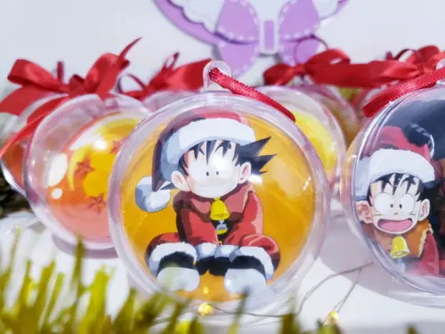 Bola de Natal Esferas do Dragão Enfeite Geek Dragonball Nerd