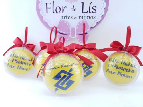 Bola de Natal Empresa com Logo Personalizada