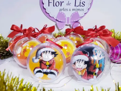 Bola de Natal Esferas do Dragão Enfeite Geek Dragonball Nerd