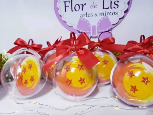 Bola de Natal Esferas do Dragão Enfeite Geek Dragonball Nerd