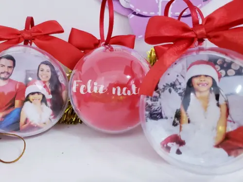 Bola de Natal Personalizada com Foto Decoração Árvore