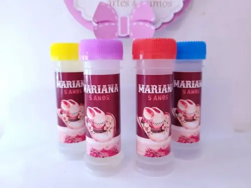 Bolha de Sabão Boiadeira Lembrancinha Menina