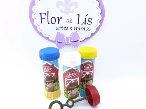 Bolha de Sabão Lembrancinha Fazendinha Menina