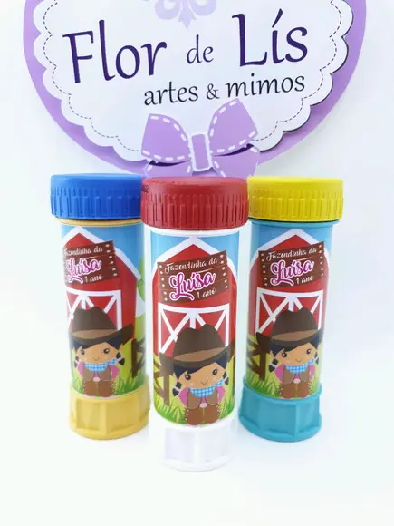 Bolha de Sabão Lembrancinha Fazendinha Menina