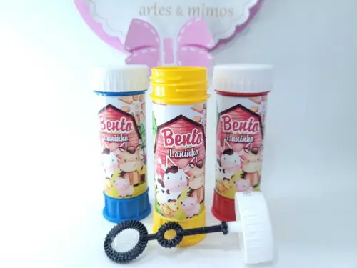 Bolha de Sabão Lembrancinha Fazendinha Menino Aquarela