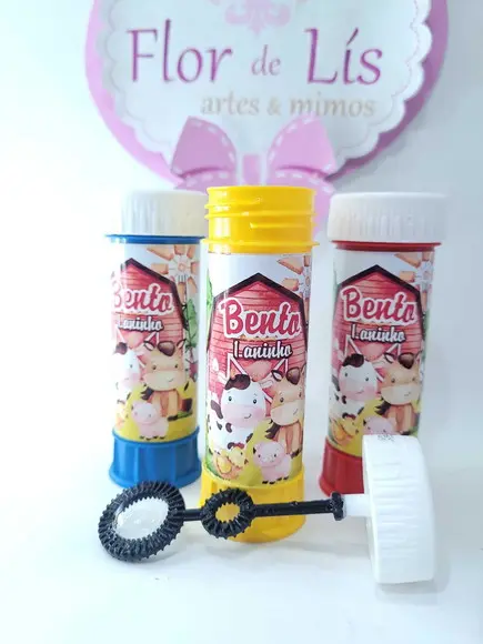 Bolha de Sabão Lembrancinha Fazendinha Menino Aquarela