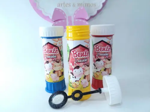 Bolha de Sabão Lembrancinha Fazendinha Menino Aquarela