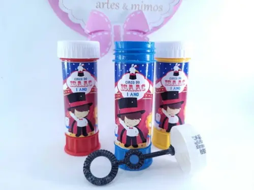 Bolha de Sabão Personalizada Circo Menino Lembrancinha