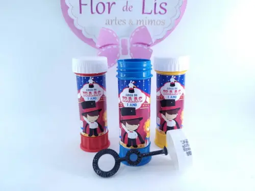 Bolha de Sabão Personalizada Circo Menino Lembrancinha
