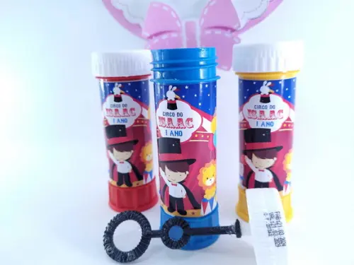 Bolha de Sabão Personalizada Circo Menino Lembrancinha