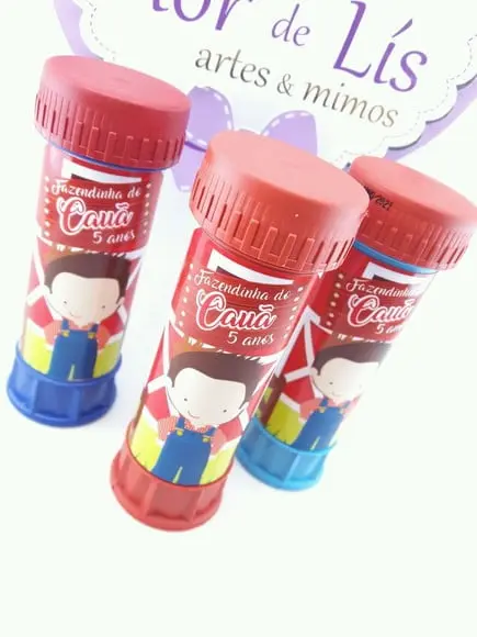 Bolha de Sabão Personalizada Fazendinha