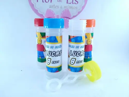 Bolha de Sabão Personalizada Festa Lego Lembrancinha