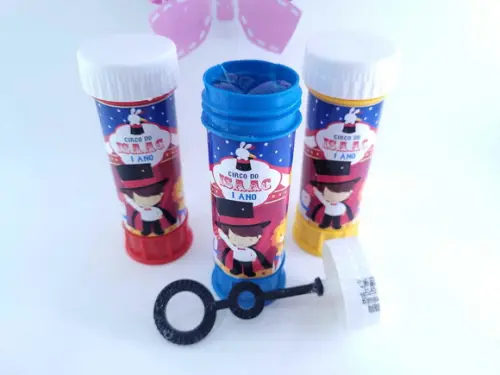 Bolha de Sabão Personalizada Circo Menino Lembrancinha