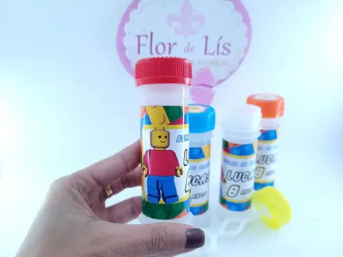 Bolha de Sabão Personalizada Festa Lego Lembrancinha