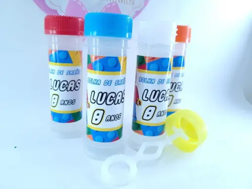 Bolha de Sabão Personalizada Festa Lego Lembrancinha