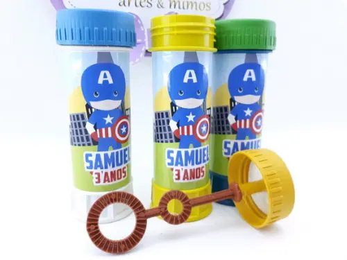 Bolha de Sabão Personalizada Heróis Capitão América