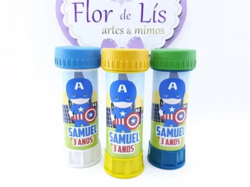 Bolha de Sabão Personalizada Heróis Capitão América