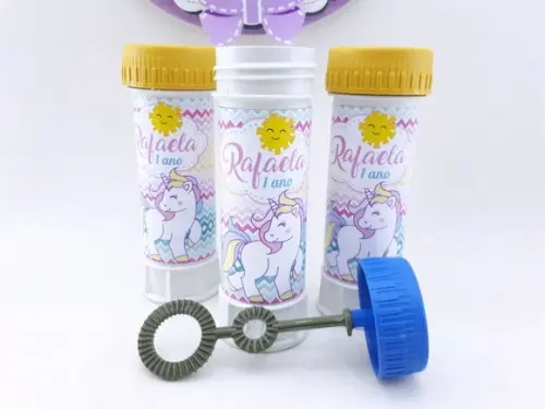 Bolha de Sabão Personalizado Unicórnio Menina