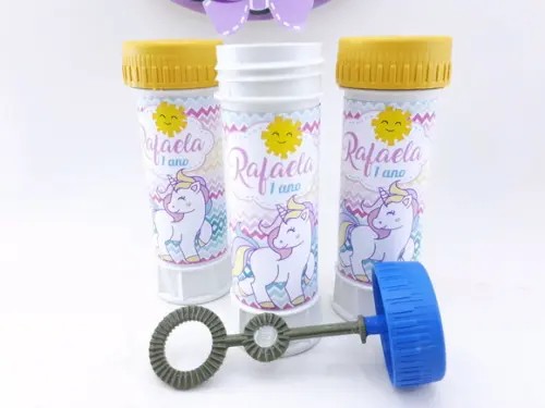 Bolha de Sabão Personalizado Unicórnio Menina