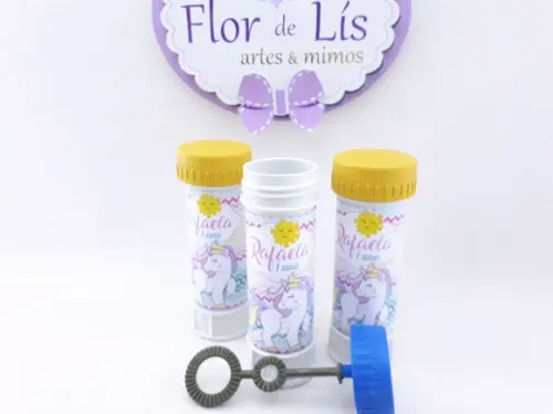Bolha de Sabão Personalizado Unicórnio Menina