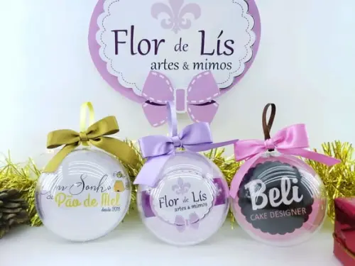 Bolinha de Árvore de Natal Empresa com Logo Personalizada